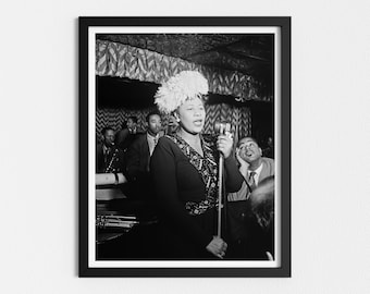 Vintage Photo Printable | Ella Fitzgerald | Famous Jazz Singer | Black and White Art | Downloadable Prints