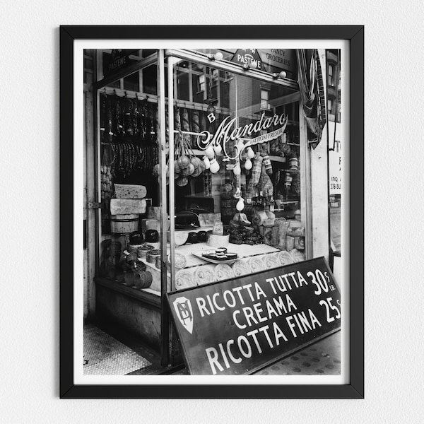 Vintage Photo Printable | Cheese Shop New York City | Black and White Art | Kitchen Wall Decor | Downloadable Prints