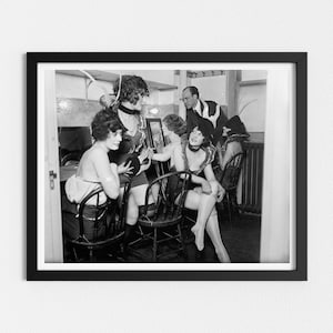 Vintage Photo Printable | Flapper Girls Backstage | Old Theater Prints | Black and White Art | Makeup Room Decor | Downloadable Prints