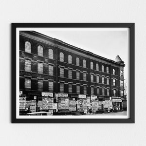 Vintage Photo Printable | New York City | Old Warehouse Building | Black and White Art | Architecture Print | Downloadable Prints