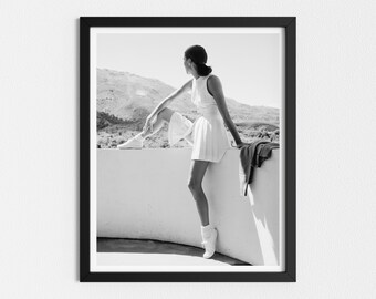 Vintage Photo Printable | Tennis Player | 1940s Black and White Art | Retro Photography | Downloadable Prints