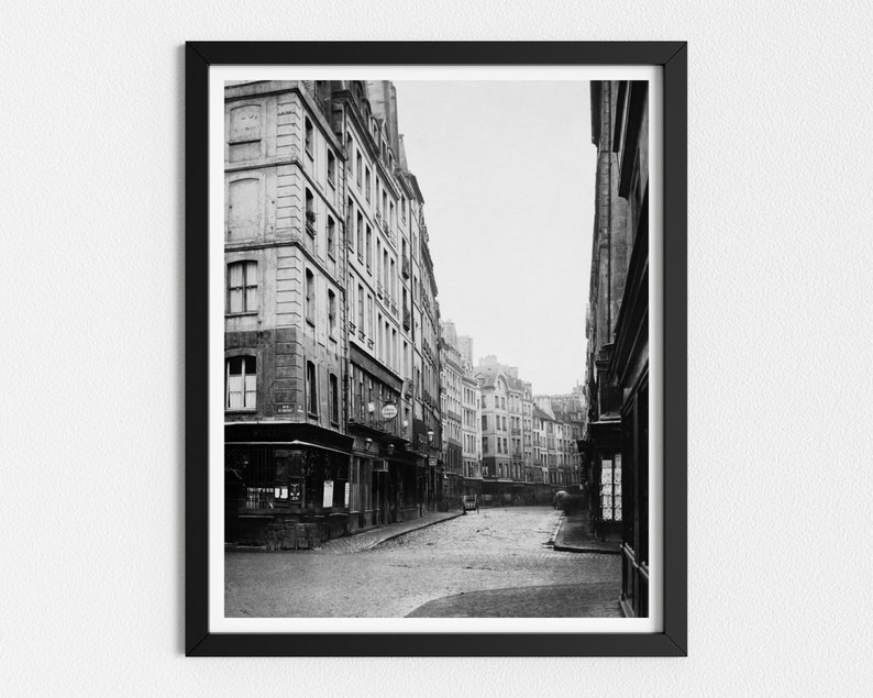 Vintage Photo Printable Paris City Streets Black and White Art French Architecture Print Downloadable Prints image 1