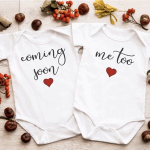 Coming soon twins onesies I Twins onesies I Cute twins onesies I Funny twins announcement onesies I Custom twins onesies I Two onesies I