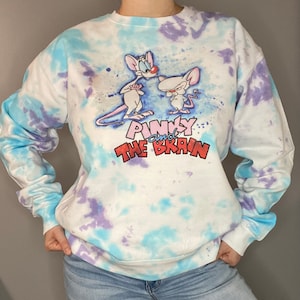 Pinky and the Brain sweatshirt | The 90s crewneck sweater | The 90s gift idea | Cute handmade pullover | Pinky and Brain fan |
