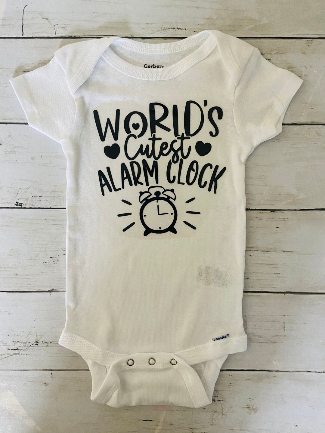 Worlds Cutes Alarm Clock Onesie Funny Baby Oneise Baby Shower Gift