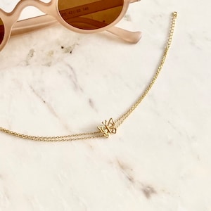 Pulseira de corrente de borboleta dourada, pulseira de corrente dupla, presente de casamento delicado em ouro 14K, pulseira minimalista para mulheres, lindo presente de joia para mamãe