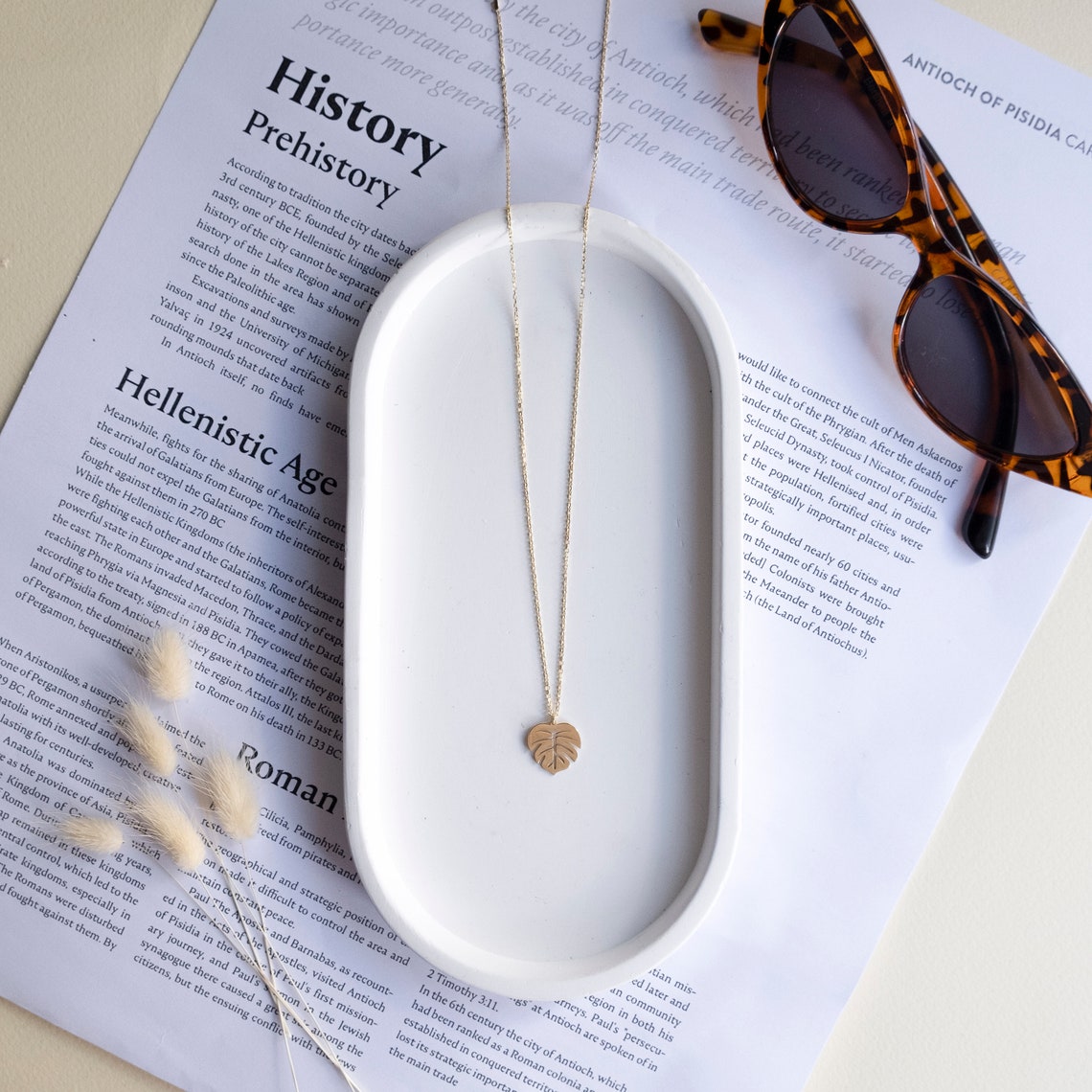 Minimalist Monstera Leaf Necklace, 14K Gold Plated Silver - Etsy