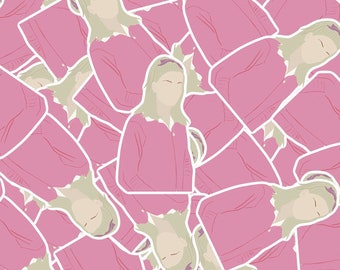 The Umbrellas Of Cherbourg Sticker| Catherine Deneuve | Jacques Demy | 60s Cinema | Film Gift| Modern style | Color palette | minimalistic