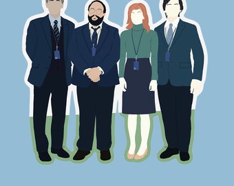 Severance Sticker | Group photo sticker | Tv show sticker | Adam Scott sticker