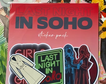 Last Night in Soho sticker pack of 5 / colour glossy stickers / Edgar Wright glossy sticker pack / Halloween stickers