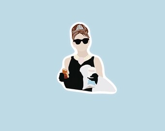 Breakfast At Tiffanys Sticker | Audrey Hepburn | Holly Golightly | classic movie star | Golden Age of Cinema | 1960s Icon | 60s movies