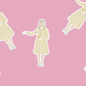 The Umbrellas Of Cherbourg Film Sticker | Catherine Deneuve | French New Wave Movie | Film Gift | Minimalist | Color palette| Modern Style