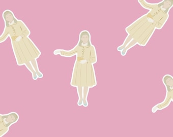 The Umbrellas Of Cherbourg Film Sticker | Catherine Deneuve | French New Wave Movie | Film Gift | Minimalist | Color palette| Modern Style
