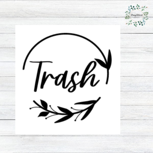 Trash Decal, Custom Decals for Big and Small Trash Cans, Garbage Bin stickers