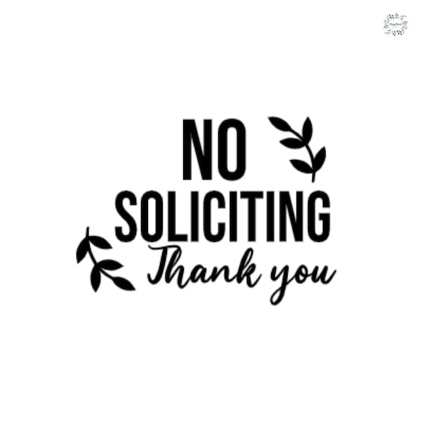 No Soliciting Decal, For Window, Glass, Front Door Sign Sticker