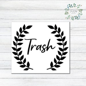 Trash Decal, Custom Decals for Big and Small Trash Cans, Garbage Bin stickers