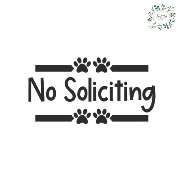 No Soliciting Decal, For Window, Glass, Front Door Sign Sticker