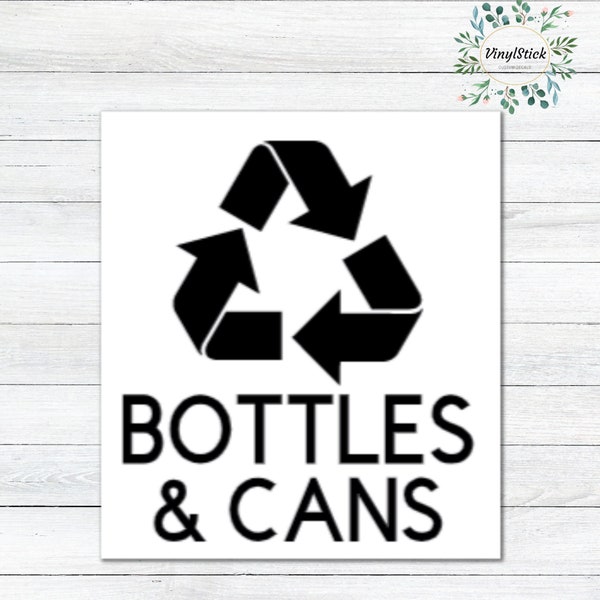 Recycle Aluminium Symbol Vinyl Decal - Trash Bin Sticker For Home Or Window
