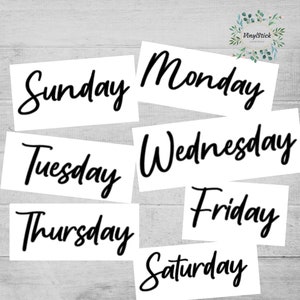 Days Week Stickers, Days Week Labels, 7 Days Week, 5 Days Week