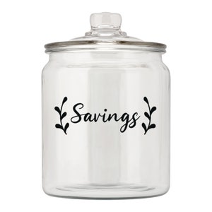 Savings Fund Decal, Travel Fund Money Jar Piggy Bank Sticker, Decal Sticker Only