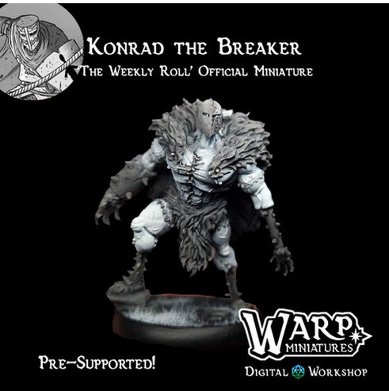 Konrad the Breaker 'The Weekly Roll' Official Miniature 3D printed miniatures 8K LCD Artisans image 1