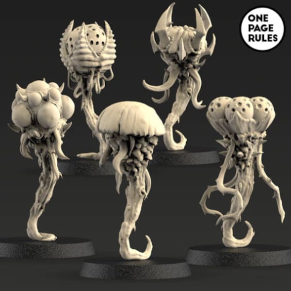 Alien Static Spores_3D printed miniatures | Artisans_size height 35mm-5 models