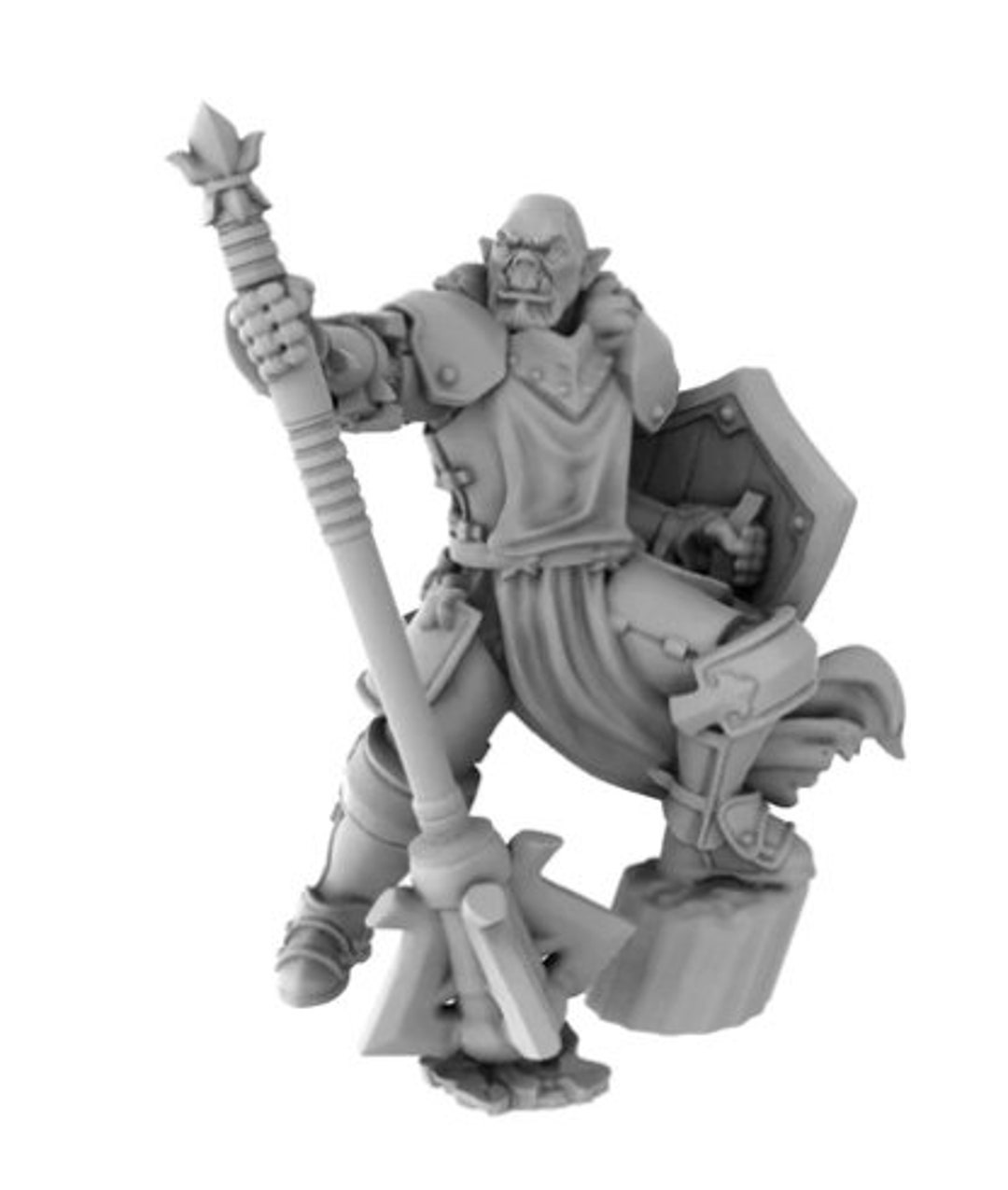 Half Orc Male Paladin With Mace_3d Printed Miniatures Artisans 32.96mm ...