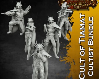 Cultists of Tiamat - set of 5_3D printed miniatures 8K LCD | Artisans