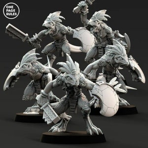 Saurian Club Geckos_3D printed miniatures | Artisans ,size height 30mm