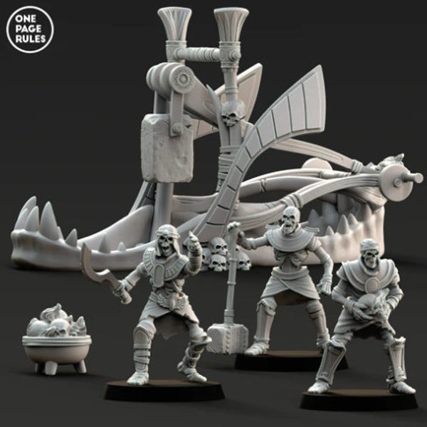 Mummified Skull Catapult_3D printed miniatures | Artisans