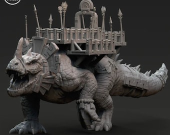 Saurian Platform Dread Behemoth_3D printed miniatures | Artisans, size 360x117x105mm