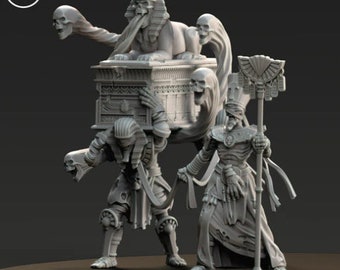 Mummified Death Casket_3D printed miniatures | Artisans_size 52x54x61mm