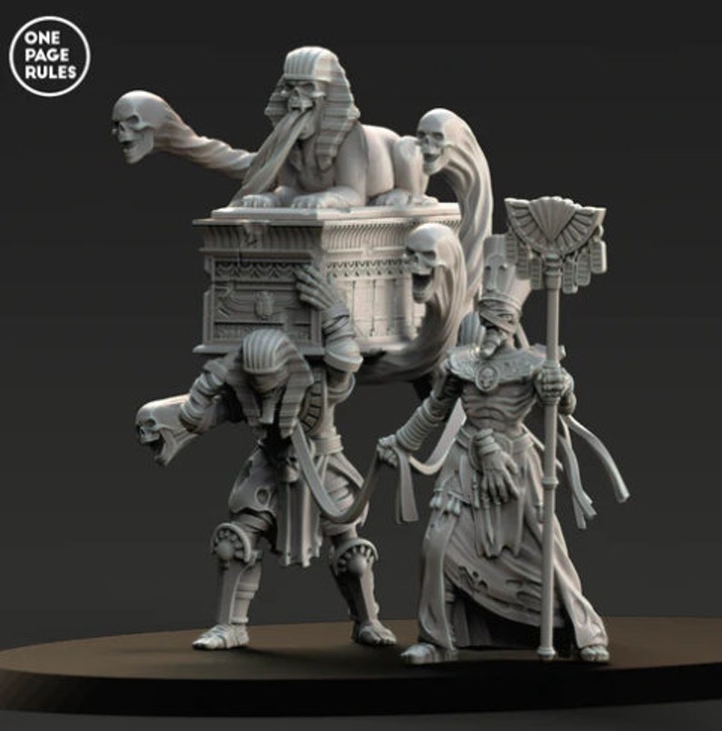 Mummified Death Casket_3D printed miniatures Artisans_size 52x54x61mm image 1