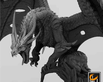 Unchained Dragon Wild(Grid Size: 32mm) - 3D printed miniatures 8K LCD| Artisans