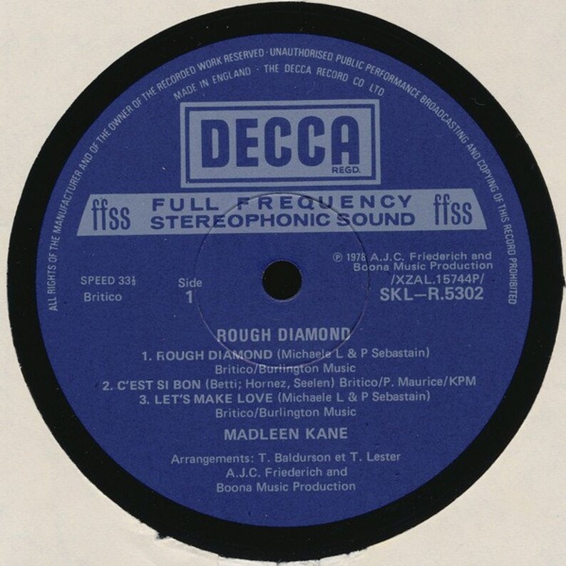 Madleen Kane Rough Diamond, vinyl, Electronic, disco, 1978 image 3