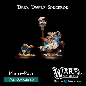 Dark Dwarf Sorcerer - 3D printed miniatures 8K LCD| Artisans