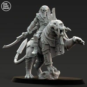 Mummified King on Royal Beast_3D printed miniatures 8K LCD | Artisans_size height 49mm