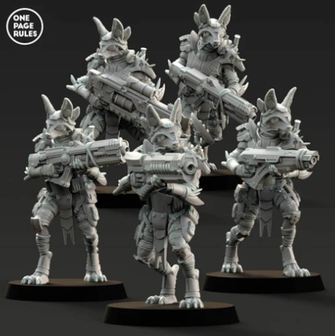 Jackal Rifle Elites_3d Printed Miniatures Artisans ,size Height 36mm - Etsy