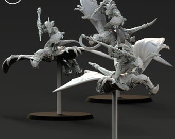 Saurian Ripjawdactyl Riders_3D printed miniatures | Artisans, size 72x51x98mm