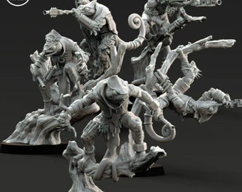 Saurian Chameleons_3D printed miniatures | Artisans ,size height 40mm