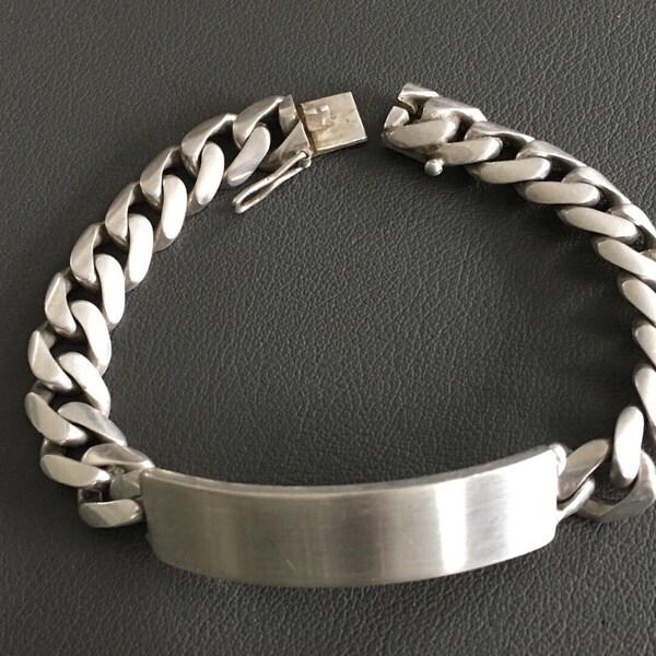 Vintage Industria Peruana 925 Silver Heavy Cuban Link Bracelet - 8 1/2" | silver bracelet | silver Jewelry|Jewelry Gift