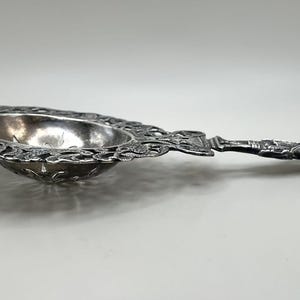 Vintage German Hanau 830 Silver Tea Strainer w/Gentleman Figure Silver Flatware Silverware|housewarming gift