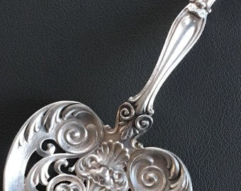 Rare Vintage Gorham Sterling H47 Gargoyle/Lion Silver Bon Bon Spoon- 5 1/8"  Silver Flatware, silverware, silver bon bon spoon