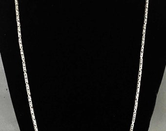 Vintage 925 Sterling Silver Long Byzantine Necklace - 36" / Thickness 3mm, Silver Necklace, Silver Jewelry