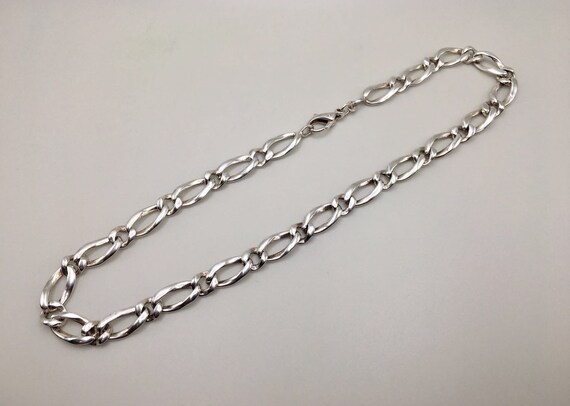 Vintage 925 Sterling Silver Simple Figaro Chain N… - image 4