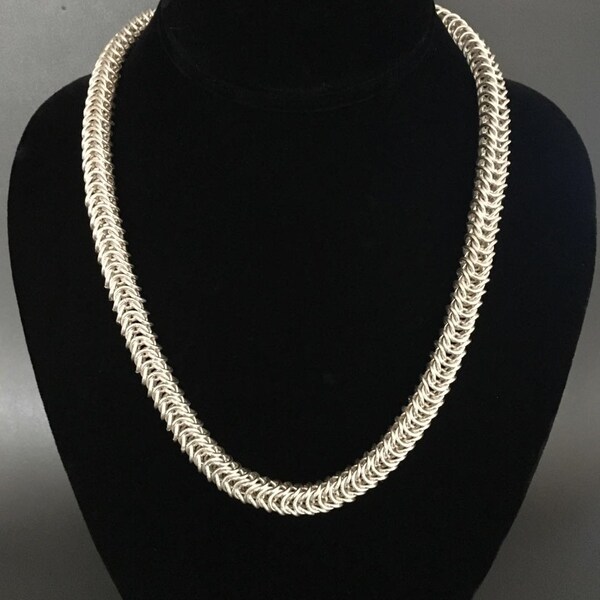 Vintage Sterling Silver Solid Heavy Curb Chain Necklace