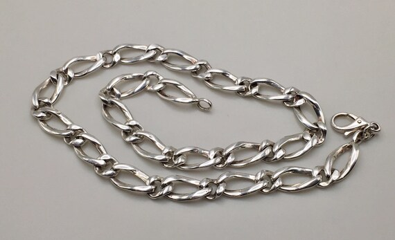 Vintage 925 Sterling Silver Simple Figaro Chain N… - image 6