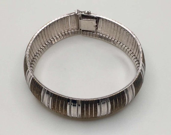 ITALY REEB 925 Sterling Silver Two Tones Omega Fl… - image 3