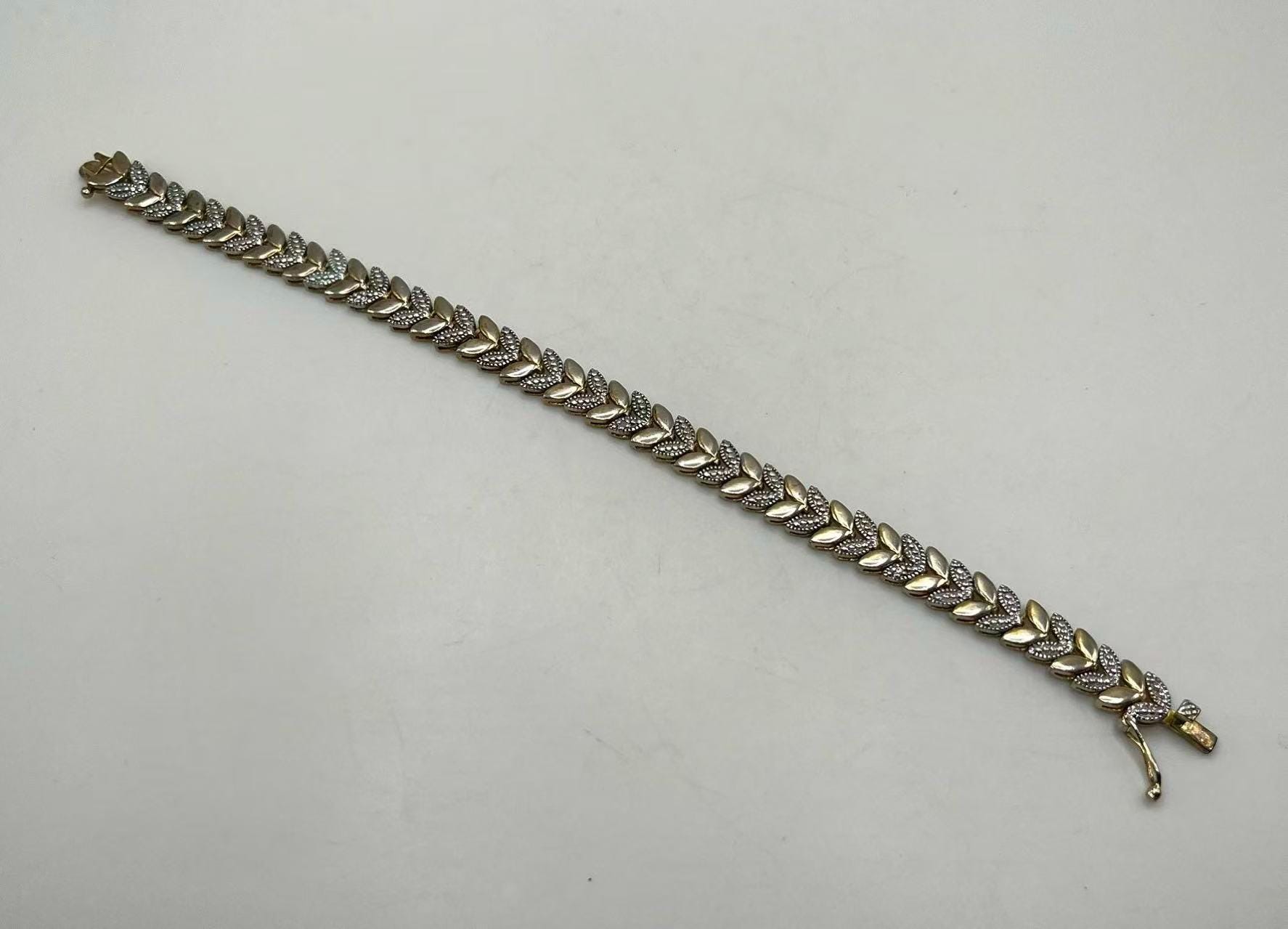 Fas 925 Vintage FAS 925 Sterling Silver Marcasite and Gold Plated Leaf-link ...