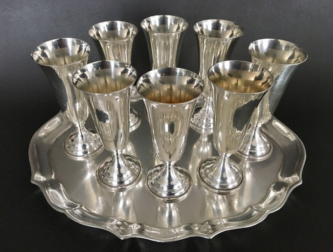 Vintage RANDAHL 14 Sterling Silver set of 8 Cordial Cups - Etsy